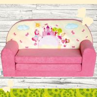 Canapé lit enfant - FORTISLINE - Château Rose - Confortable et facile à transporter