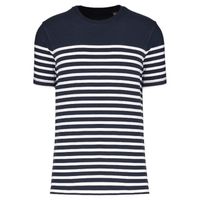 T-shirt rayé coton bio marinière homme - k3033 - bleu marine et blanc