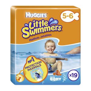 COUCHE HUGGIES Maxi Pack Little Swimmers - Taille 5/6 - 19 Couches de bain