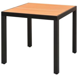 TABLE DE JARDIN  WON-Table de jardin Marron 80 x 80 x 74 cm Aluminium et WPC-7458883371206