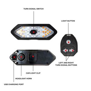 ECLAIRAGE POUR VÉLO Clignotant arrière LED sans fil aste par USB pour vélo - éclairage à distance avec iode