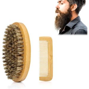 Brosse de barbe en poil de sanglier et bois ≡ M-SHOP