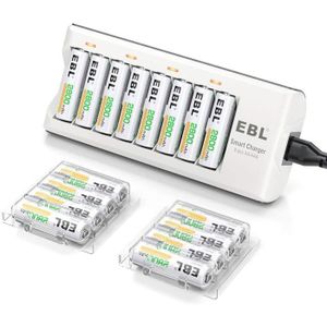 EBL Chargeur de piles rechargeables Chargeur
