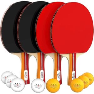 TABLE TENNIS DE TABLE Ping Pong Paddle Set (4-Player Bundle) Premium Rackets 3 Star Balls Portable Storage Case Complete Table Tennis Set With Adv[u4504]