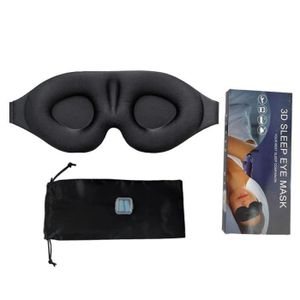 MASQUE DE VOYAGE Masque de sommeil 3D avec accessoires Black  