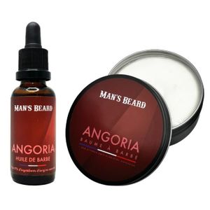 HYDRATANT CORPS Man's Beard - Duo Parfumé Huile et Baume Angoria - Fabriqués en France - Ingrédients d'orignie naturelle