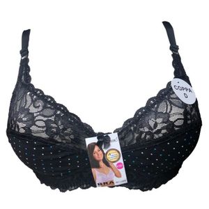 Soutien-gorge 110D Sans Armatures En Coton Rose à Pois - Grande Taille Confort - Neuf Avec étiquettes