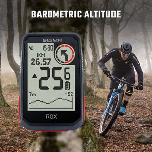 COMPTEUR POUR CYCLE SIGMA SPORT ROX 4.0 Noir | compteur GPS vélo sans fil & navigation avec support cintre/potence GPS inclus