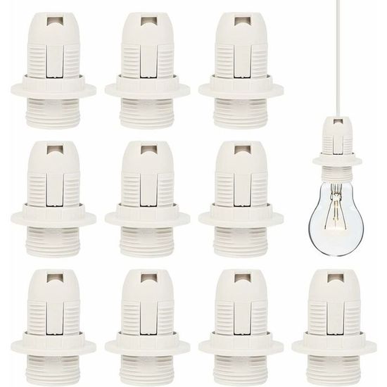 Douille E14 Plastique Noir Avec Borne à Ressort - Demi-filetage - Pour éclairage Maison Déco