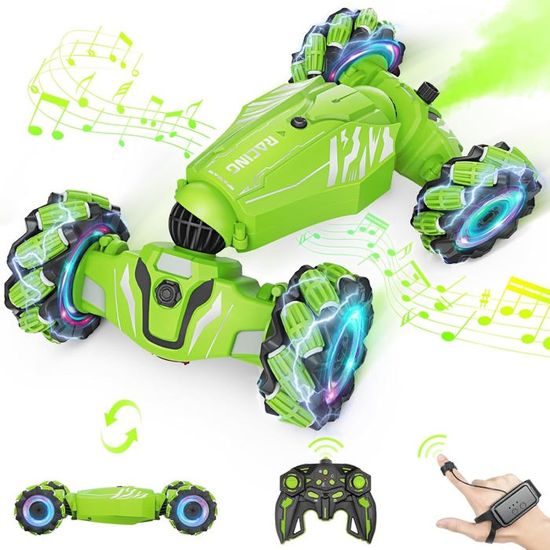 Voiture Télécommandée 4WD Tout-terrain – Chenille RC Avec Lumière, Spray Et Musique – 2,4 GHz, Rotation 360° – Cadeau Enfant 3-8 Ans