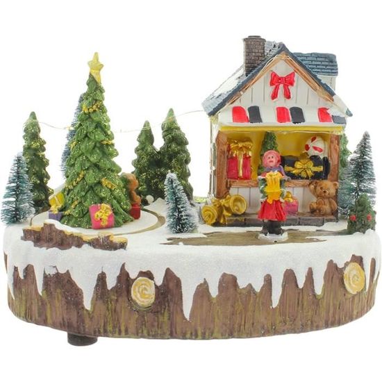 CDDécoration de Noël Scène de Noël avec éclairage et mouvement[996