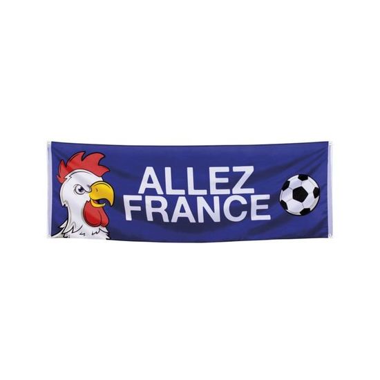 Boland Dekobanner – Allez France! – 74 X 220 Cm – Mit Hahn & Fußball – Für WM, EM & Mottopartys