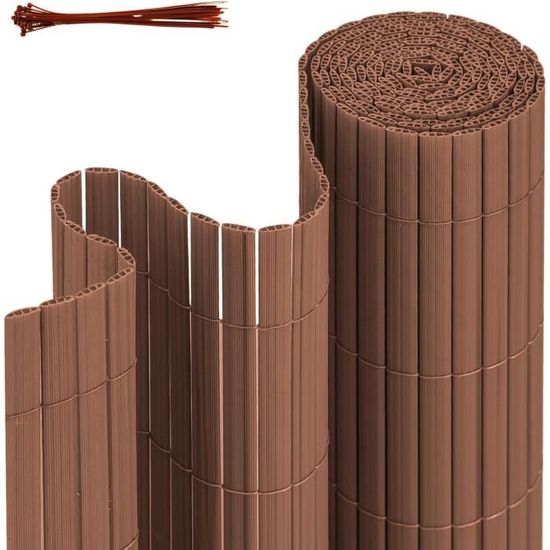 Gimisgu Lot de 2 clôtures brise-vue en PVC - 160 x 500 cm - Structure en W - Renforcement intérieur - Revêtement de balcon standard - Protection contre le vent - Sans