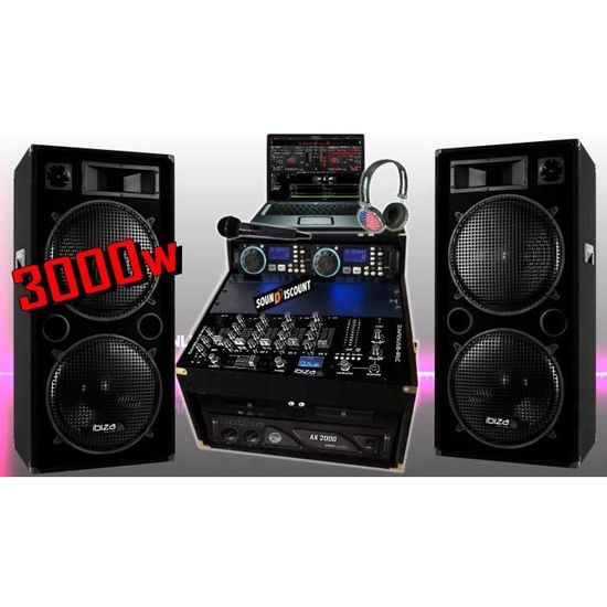 PACK SONO DJ Complet 2400WAmpli Double Lecteur CD