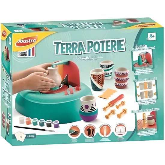 Coffret Tour de potier avec chargeur, accessoires et peinture - Atelier de poterie - Kit creatif moulage enfant