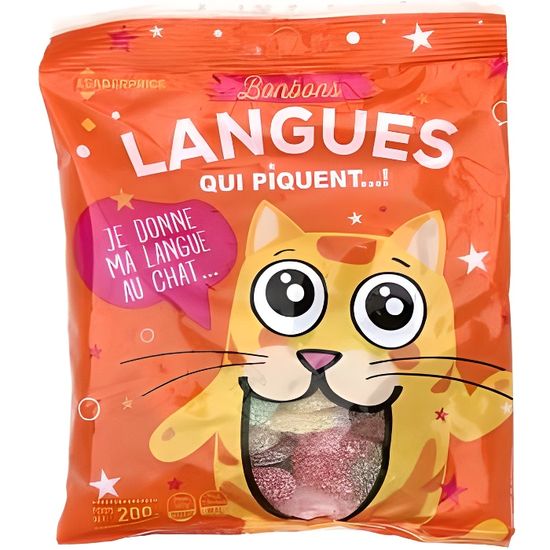 Bonbons langues qui piquent, 200g - DDM : 31/12/22 - Cdiscount Au quotidien