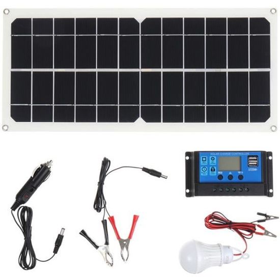 Kit Complet De Panneaux Solaires 100w 12v Régulateur De Plaque Solaire