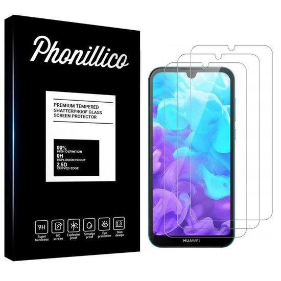 Protection écran Verre Trempé 9D Pour Huawei Y5 2019 - Couverture Complète Noir | Neuf