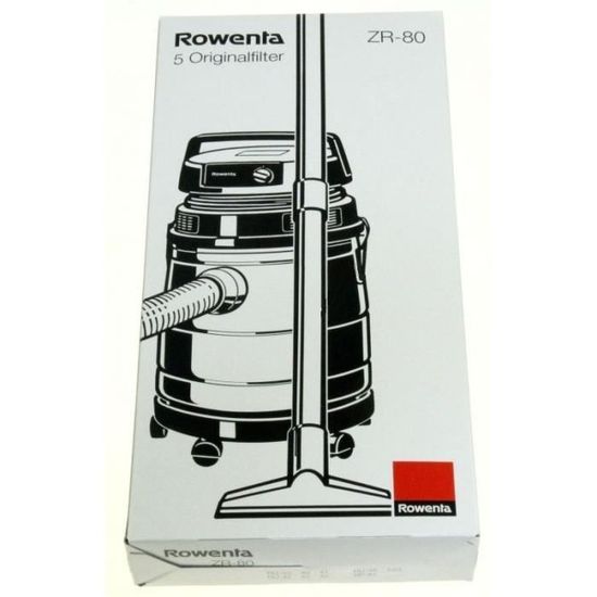 Lot de 5 sacs papier pour aspirateur Rowenta Blanc Mixte ZR80