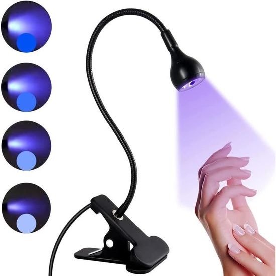 Lampe UV Ongles Gel Pose Americaine, 3W Lampe Led Ongles Professionnel, USB  Utraviolette avec Clip, Rotative à 360 ° [45] - Cdiscount Electroménager