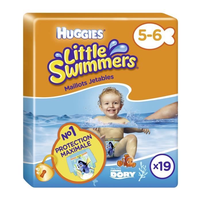 HUGGIES Maxi Pack Little Swimmers - Taille 5/6 - 19 Couches de