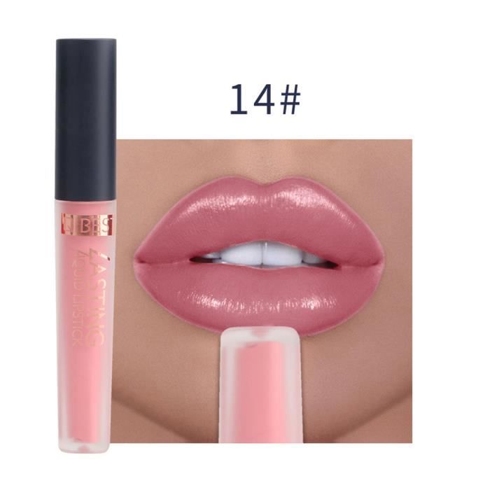 Sexy 15 couleurs Nude Metallic Matte Velvet Glossy Lip-gloss Lipstick Lip Cream JCH90606686N_Lerekii