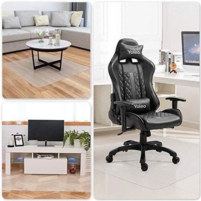 DOMICILE Tapi s Protège-Sol 114x135x1.5cm - Antidérapant, transparent, Pour Protection Sol Dur, Chaise de Bureau