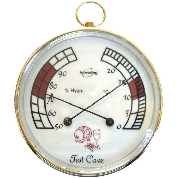 Thermomètre hygromètre de cave D: 96mm - blanc