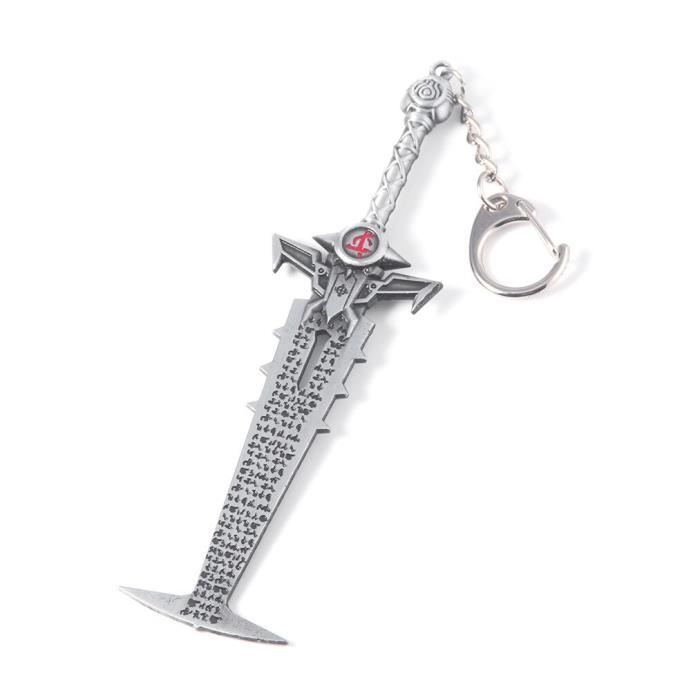 Porte-clé Doom en métal éternel, accessoire de haute qualité, pendentif modèle d'arme de tueur, lame de creuset, b WHITE -TO2630