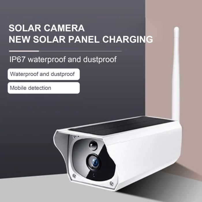 Caméra IP de surveillance à distance étanche 1080P HD-compatible caméra de surveillance de panneau solaire WiFi pour extérieur