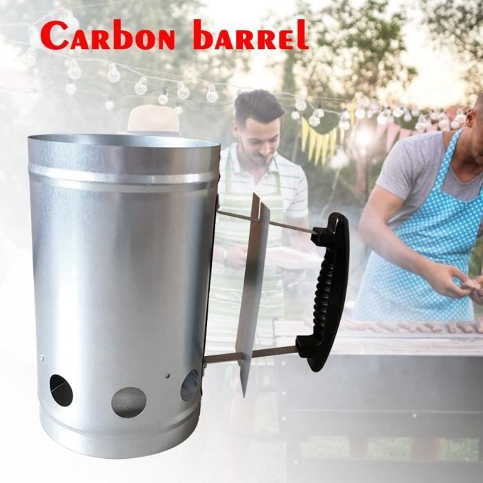 BJU Outils de Barbecue en carbone démarreur de cheminée à la maison feu antidérapant avec poignée rapide en plein air poêle à charbo