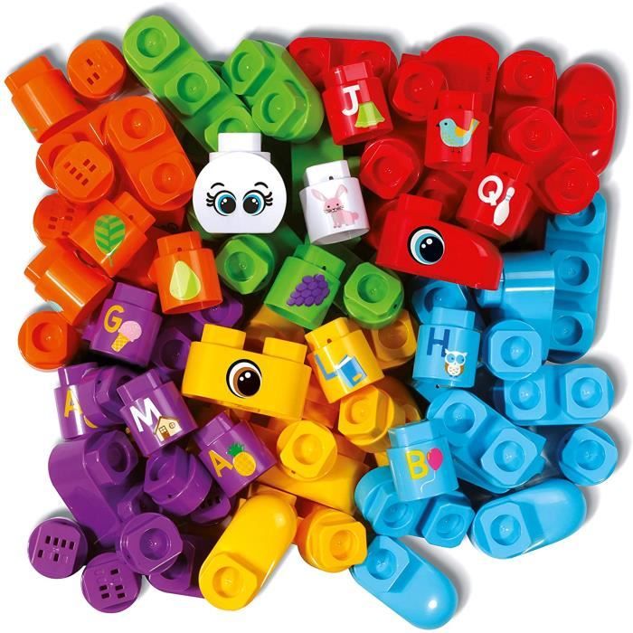 Jeux de construction VTech- Pack DE 50 Blocs Bla Blocks Jouet Premier Age, Construction, 80-608705, Multicolore 52608