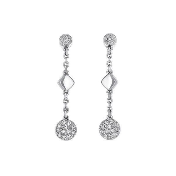 Boucles d'oreilles ADORE by SWAROVSKI Pave Metal Post, métal blanc rhodié, cristaux de SWAROVSKI
