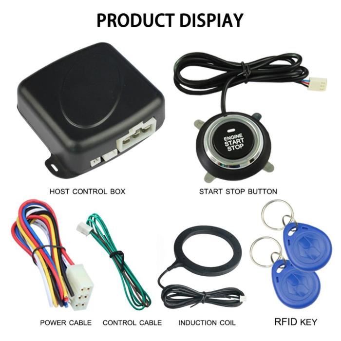 Antivol - Bloque Roue,Système d'alarme intelligent pour voiture, 12V, démarrage bouton d'arrêt sans clé, moteur Push - Type BK