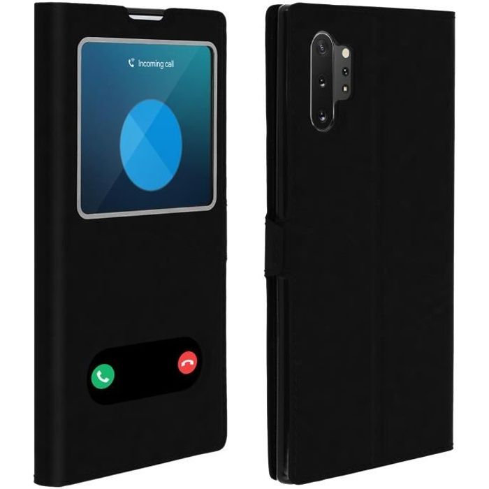 Housse Galaxy Note 10 Plus Protection Double Fenêtre Fonction Support - noir Noir