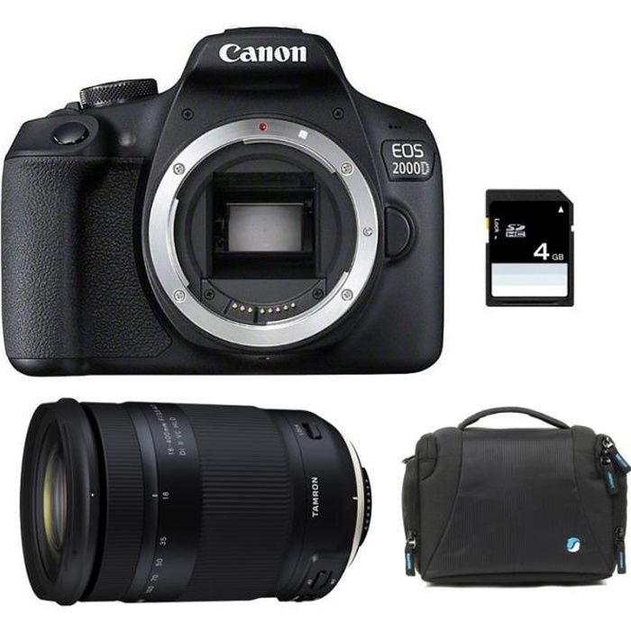 CANON EOS 2000D + TAMRON 18-400 f/3.5-6.3 Di II VC HLD GARANTI 3 ans + Sac + Carte SD 4Go