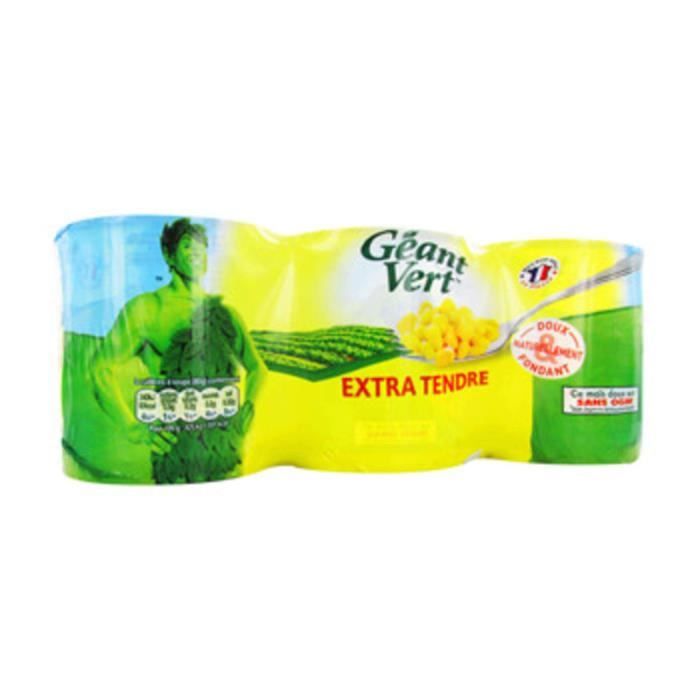 Mais Extra Tendre 1/4x3 420g Géant Vert