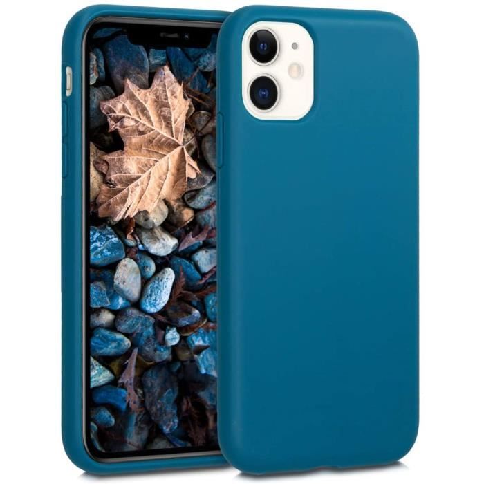 Coque iPhone 11 Pro Silicone Biodégradable-Bleu Marine compatible avec la recharge sans fil., expédié de France