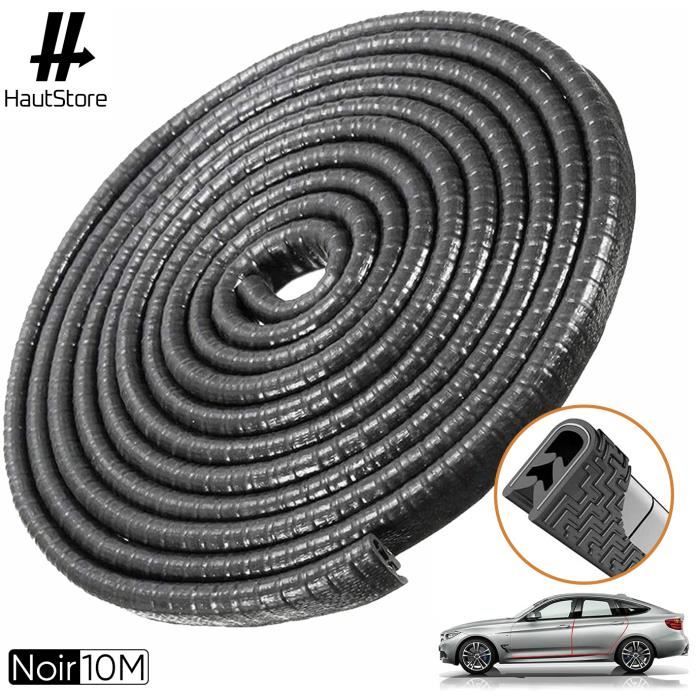 Protection Portiere Voiture, Acier à Ressort en U à L'intérieur, Protection en Caoutchouc de Port de Voiture (4M ，Noir)