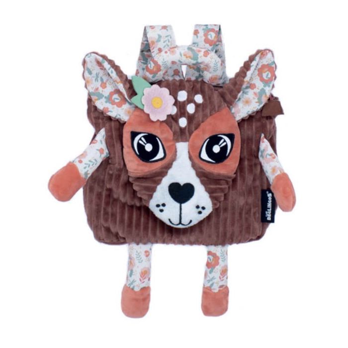 LES DEGLINGOS Sac à Dos Velours Melimelos La Biche Enfant