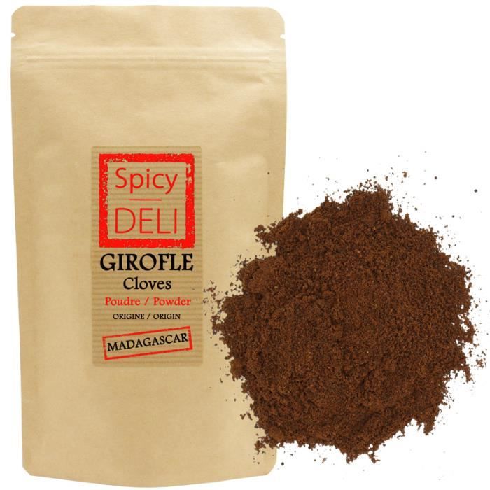Girofles en poudre de MADAGASCAR Agriculture Durable sachet zip.100g TOP QUALITE