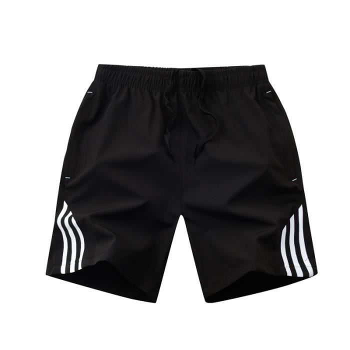 Short homme Pantalon de jogging ajusté avec bande noire effet sport