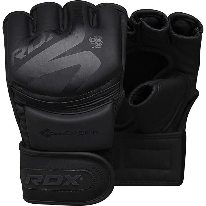 RDX MMA Gants d'entraînement, MMA Martial Art Gloves, Cuir, Mitaines Boxe Sparring Grappling, Protection Poignet Main