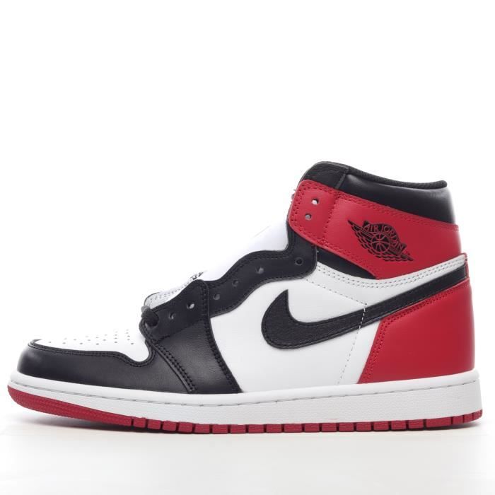 Airs-Jordans 1 Retro High OG Black Toe 555088-125 BASKETS Homme Femme Sz-37