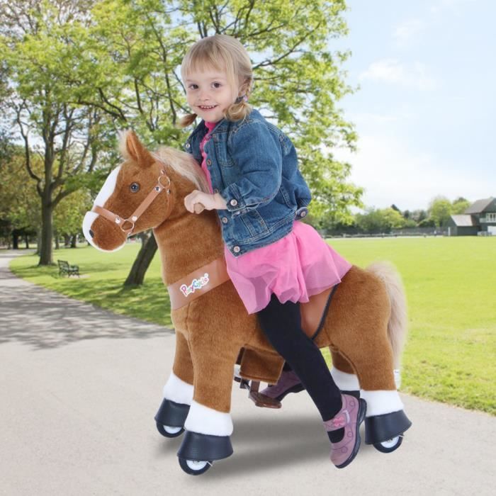 PonyCycle Draisienne ENFANT garcon fille 2 ans 3 ans 5 ans Trotteur 4 roues avec Frein Poney Porteur à Pédale Cadeau d'anniversaire