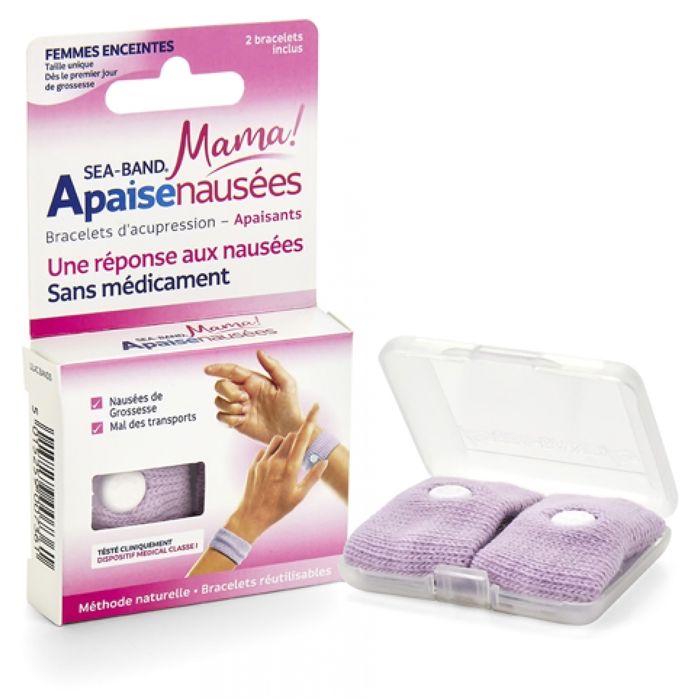 Sea-Band Maman Grossesse Bracelet Anti-Nausées Rose 2 Unités
