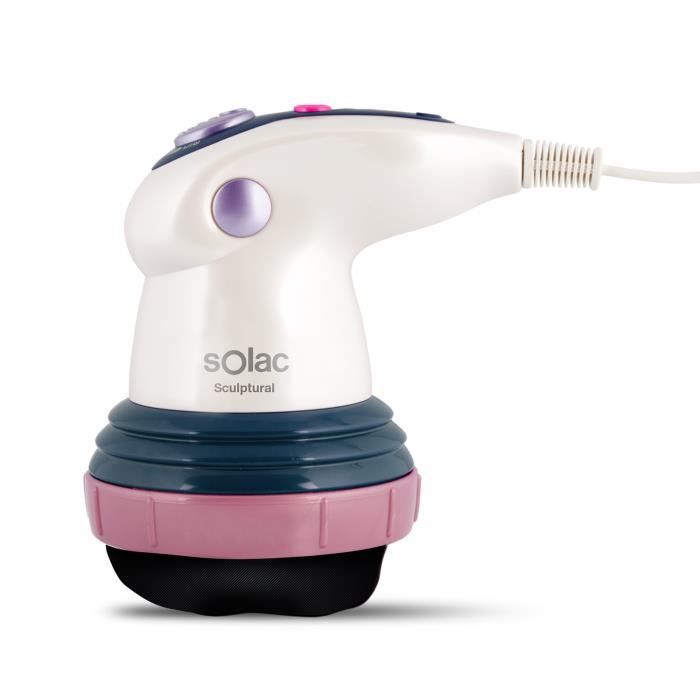 SOLAC Masseur sculptural circulaire anti-cellulite - ME7711 - Blanc/Rose/Bleu