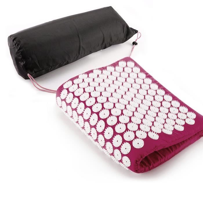 Tapis Matelas pour Acupuncture massage yoga rouge-violet 75x44CM sport relaxe