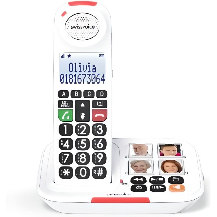 Téléphone sans fil Senior Amplifié +90dB / Swissevoice XTRA 2155