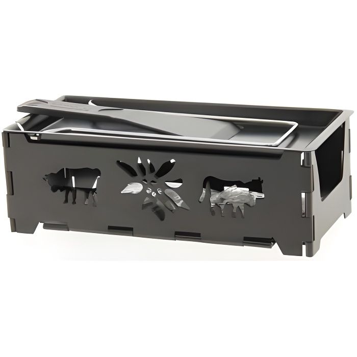 Service raclette pliable avec bougie chauffe plat 'Montagne'